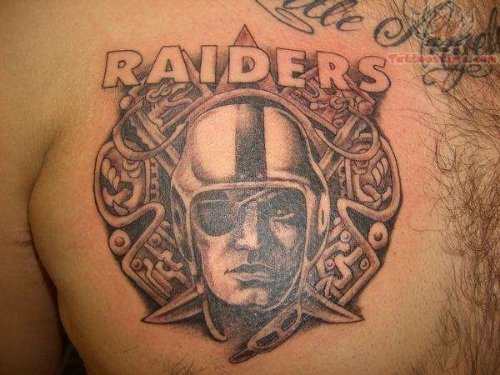 Raiders Tattoo On  Chest